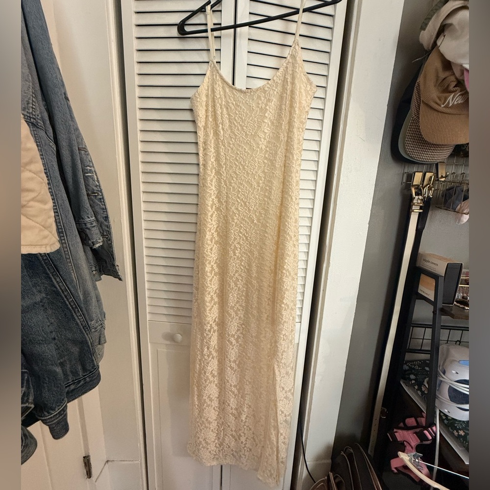 Aerie Cream Lace Maxi Dress - Picture 3 of 7